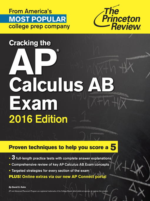 Title details for Cracking the AP Calculus AB Exam, 2016 Edition by Princeton Review - Available